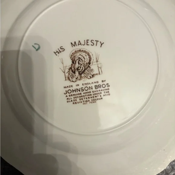 Johnson Brothers Turkey Dinner Plate. I have 10 dinner plates.  Price per plate. - Picture 2 of 5
